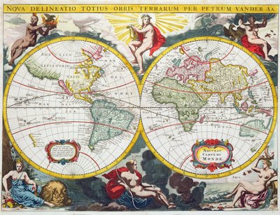 Carte du monde, début du XVIIIe siècle - Pieter Van der Aa